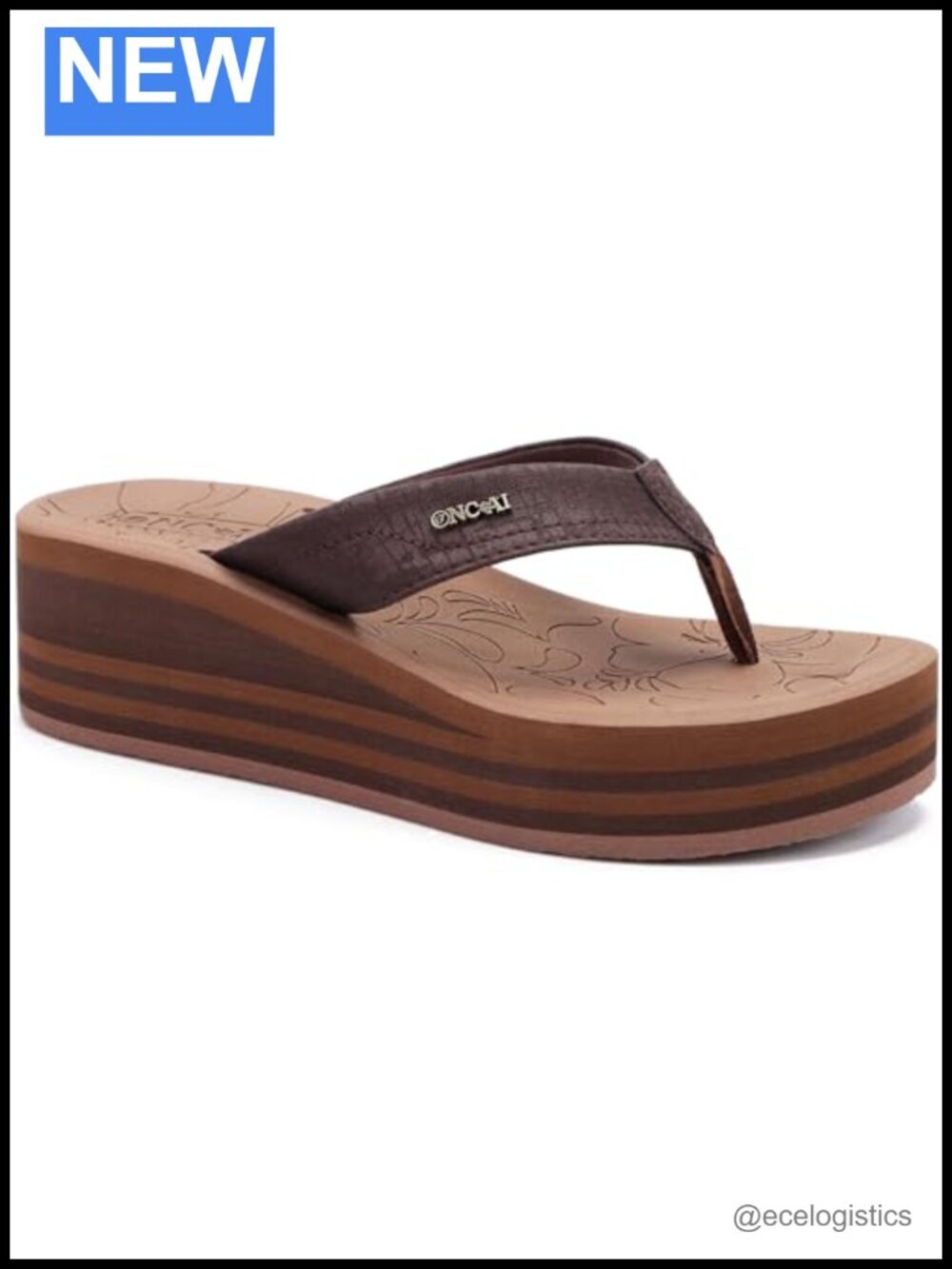 Platform Wedge Flip Flops with Chunky Heel Dressy Casual Sandals Rubber Soles
